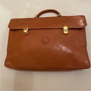 I Santi Milano Italian Elegant Brown Leather Briefcase